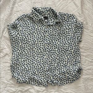Original Use Blue and White Casual Button Down Shirt